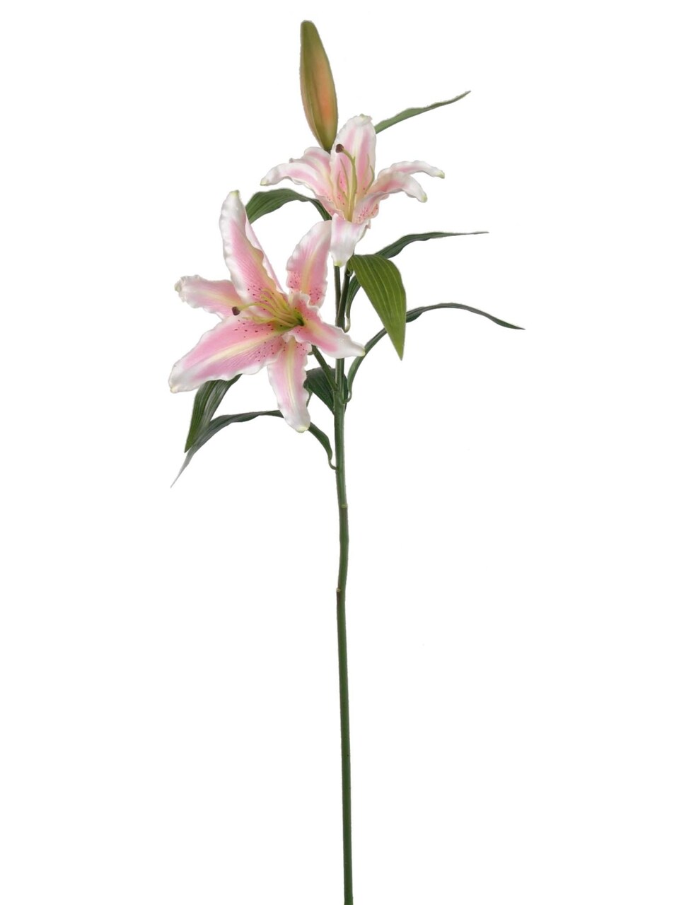 Stunning 34-Inch Pink White Casablanca Lily Set of 12 - Elegant Floral Decor for Weddings, Events & Home, Floral Home by Artificial Flowers
